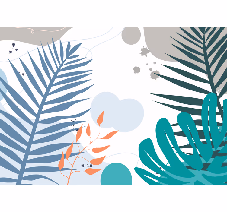 Colorful tropical leaves living room roller blind - TenStickers