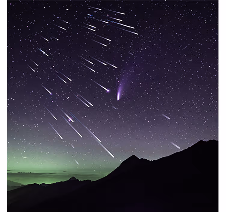 Living room roller blind meteor shower design - TenStickers