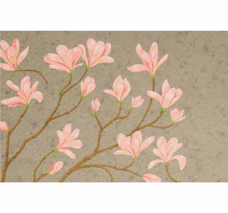 Living room roller blind vintage magnolia design - TenStickers