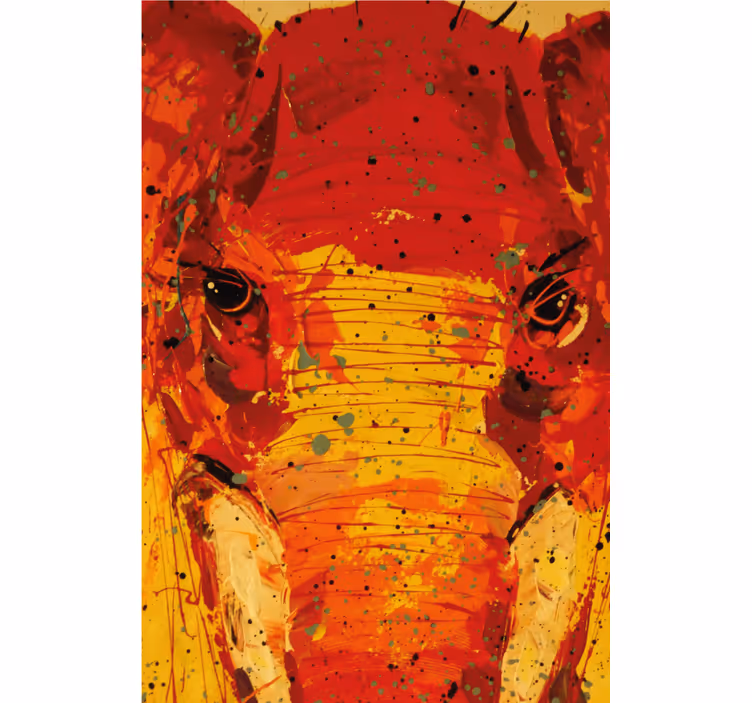 Living room roller blind colorful artistic elephant face - TenStickers