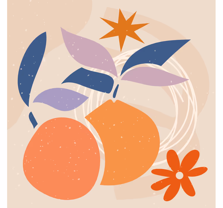 Minimalistic abstract fruit design living room roller blind - TenStickers