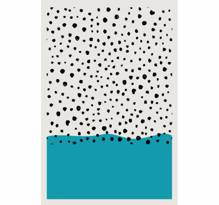Living room roller blind abstract blue art with dots - TenStickers