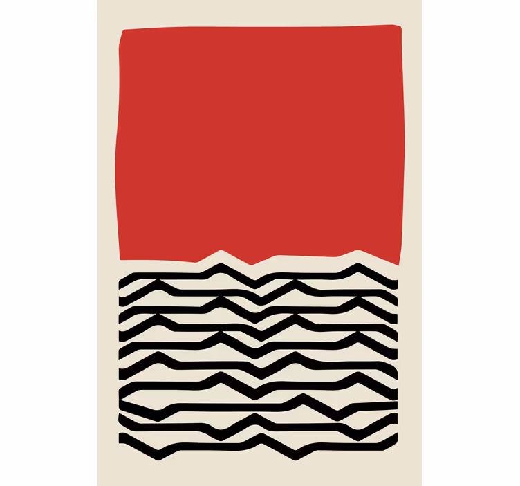 Living room roller blind with abstract red design - TenStickers