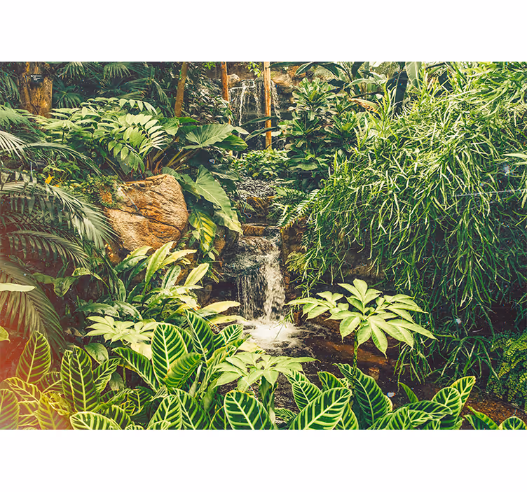 Living room roller blind beautiful green tropical forest - TenStickers