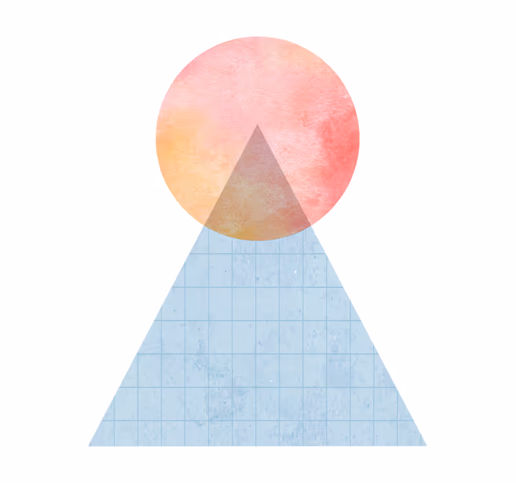 Living room roller blind sun and wall art triangle - TenStickers