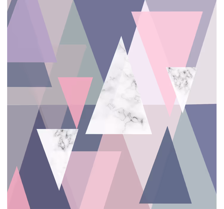 Living room roller blind with 3d triangle art - TenStickers