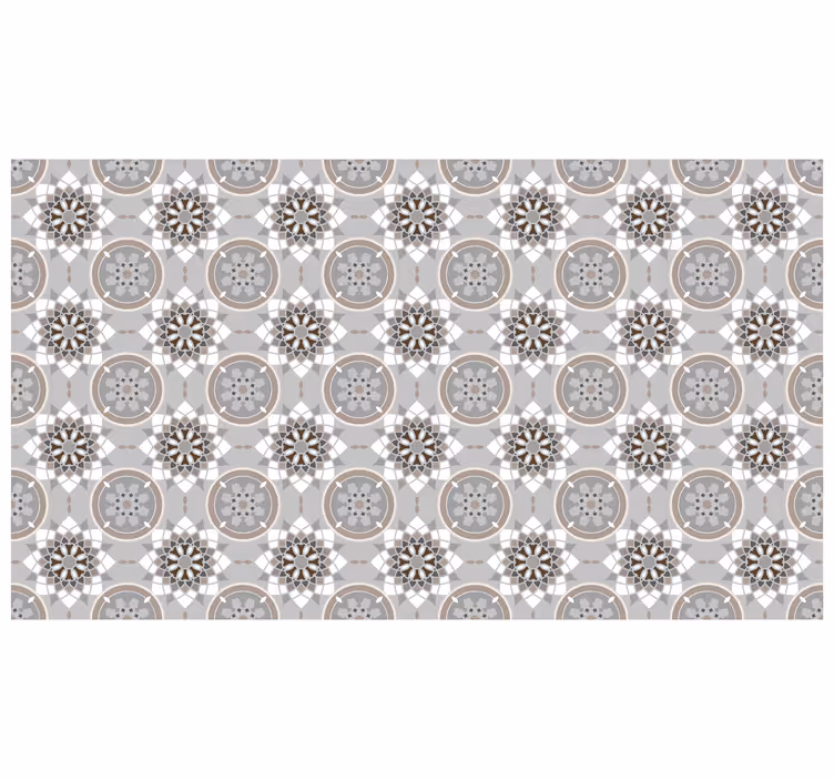 Gray roller blind floor floral tile - TenStickers
