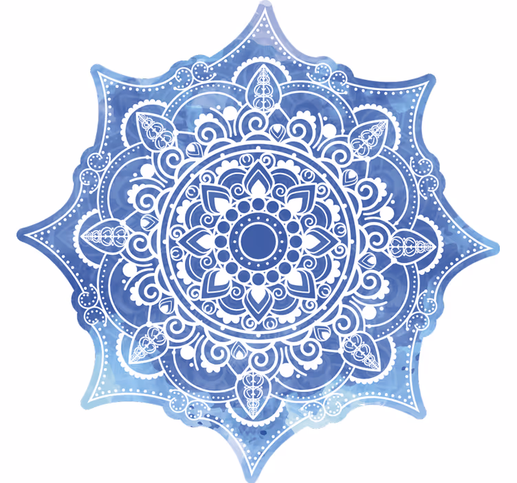 Bedroom roller blind aquarella blue mandala design - TenStickers