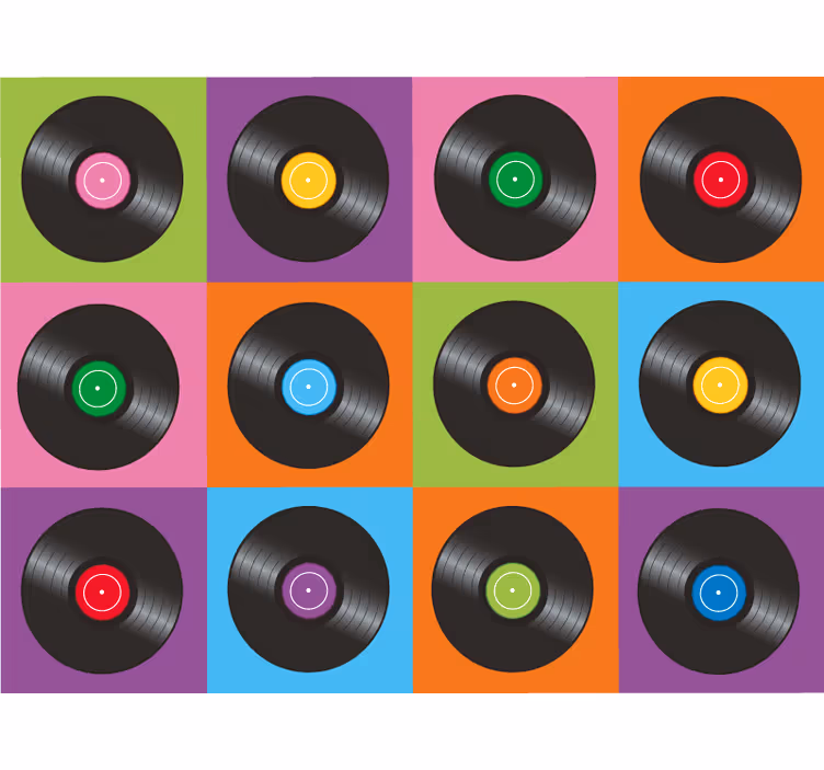 Bedroom roller blind kitchen vinyl disc plates - TenStickers