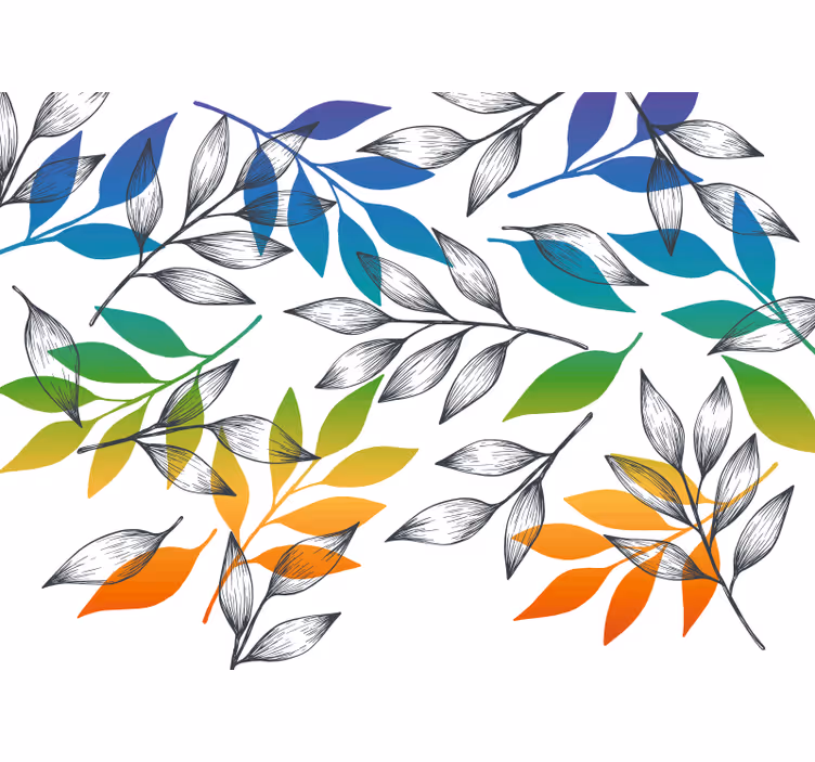 Bedroom roller blind with rainbow leaves design - TenStickers