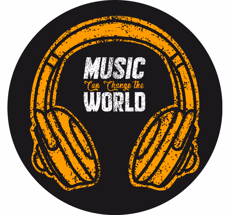 Teenage bedroom roller blind music changes the world - TenStickers