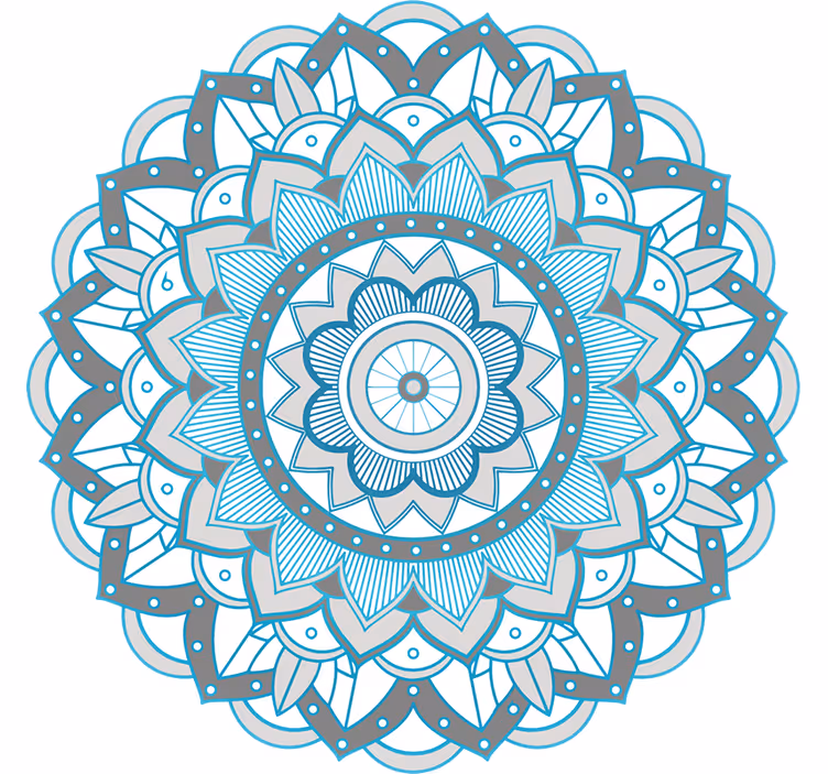 Bedroom roller blind with blue mandala design - TenStickers