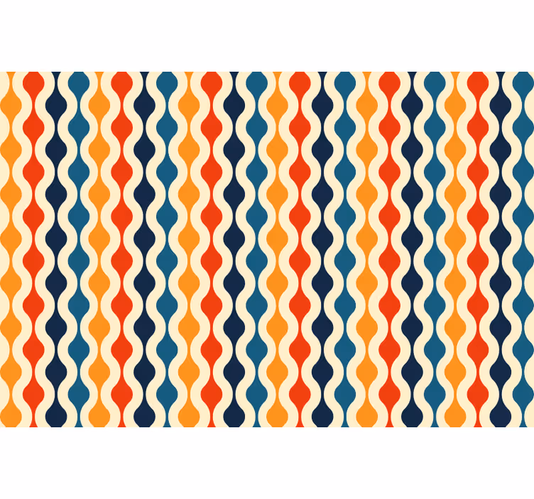 Bedroom roller blind in 70s wave pattern - TenStickers
