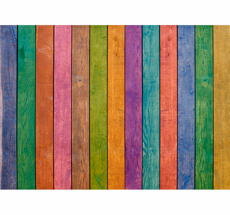 Bedroom roller blind with wooden multicolor design - TenStickers