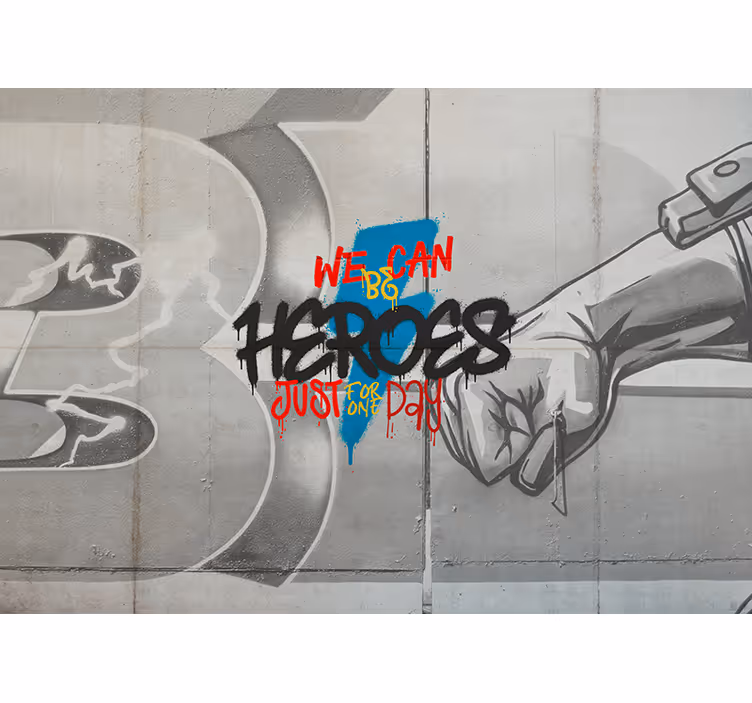 Gray roller blind we can be heroes - TenStickers