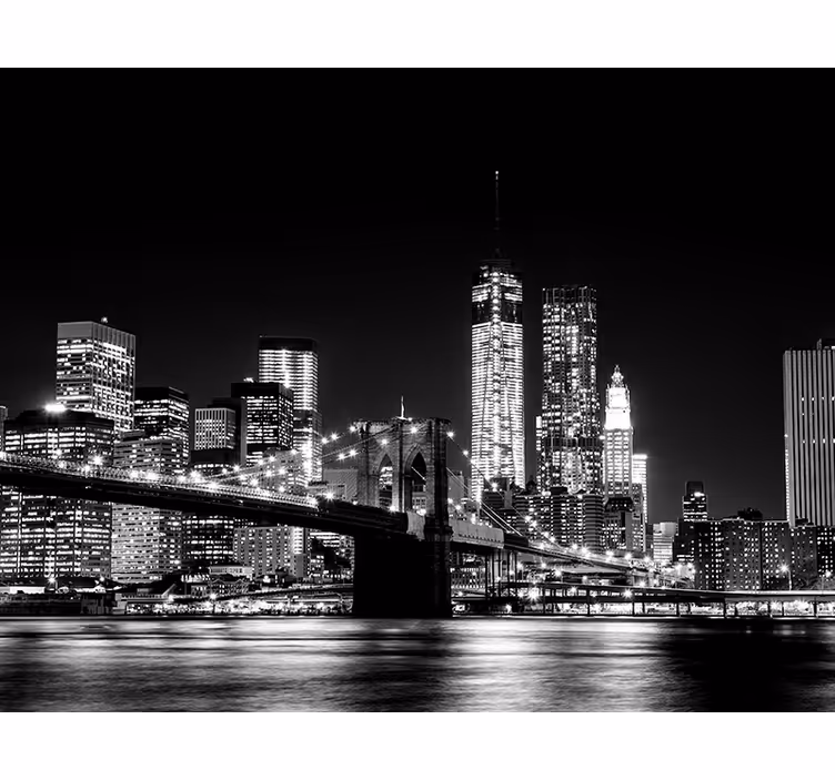 Gray roller blind east river new york mural - TenStickers