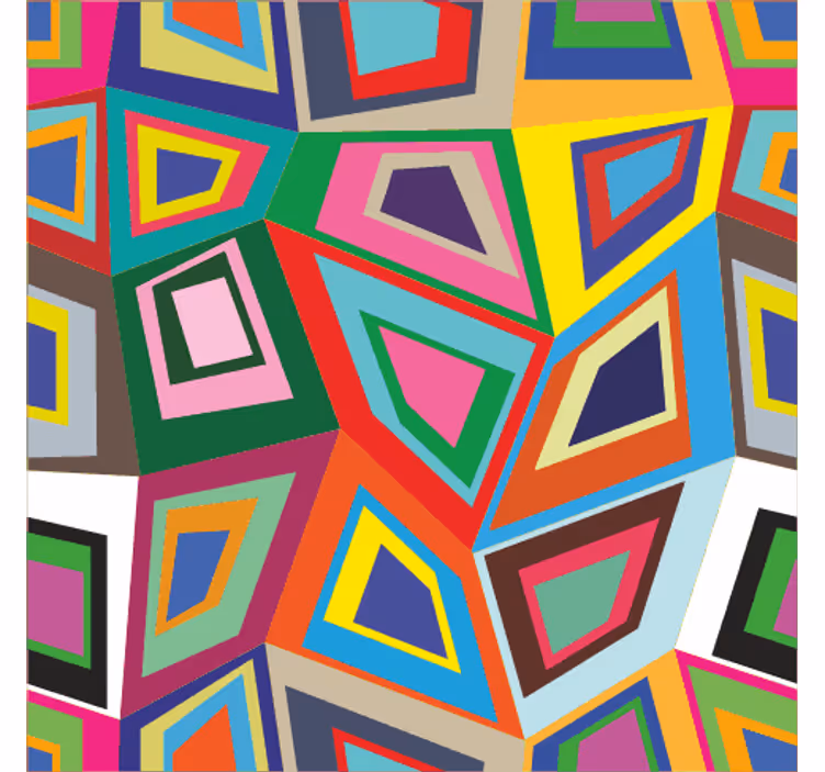 Vintage roller blind in colorful abstract squares - TenStickers