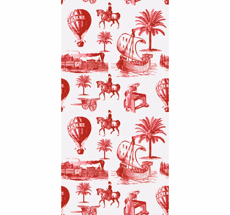 Vintage roller blind with classic travel scenes - TenStickers