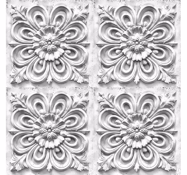 Vintage roller blind with white tiles design - TenStickers