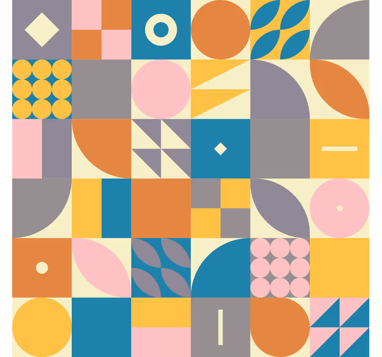 Vintage roller blind retro geometric design - TenStickers
