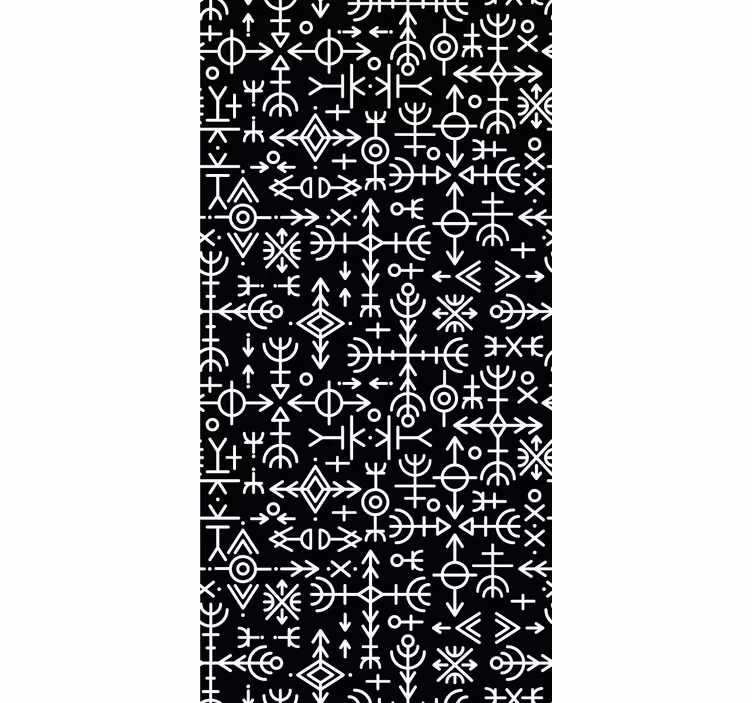 Vintage roller blind featuring viking symbols set - TenStickers