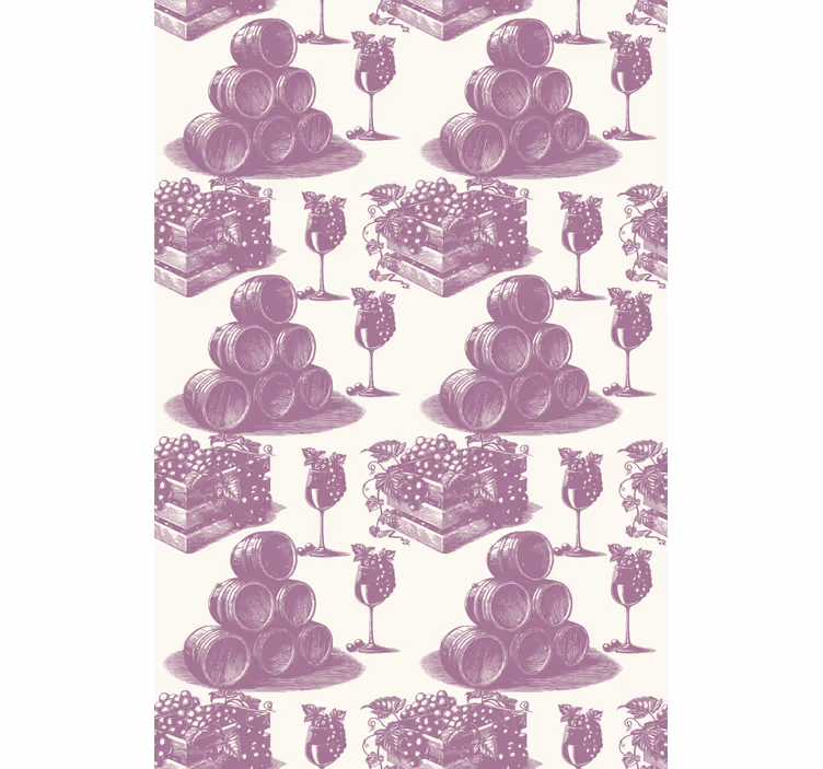 Vintage roller blind french violet pattern - TenStickers