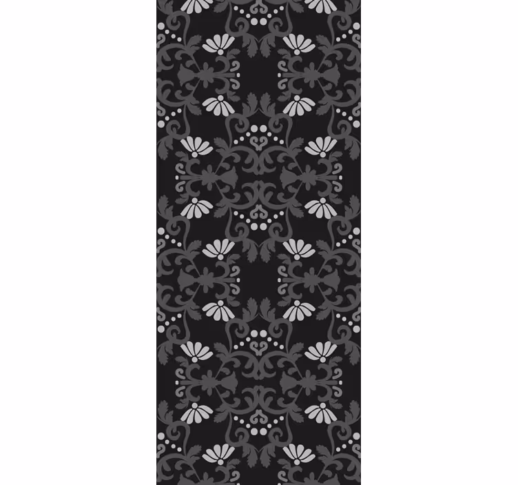 Vintage roller blind in black classical damask - TenStickers