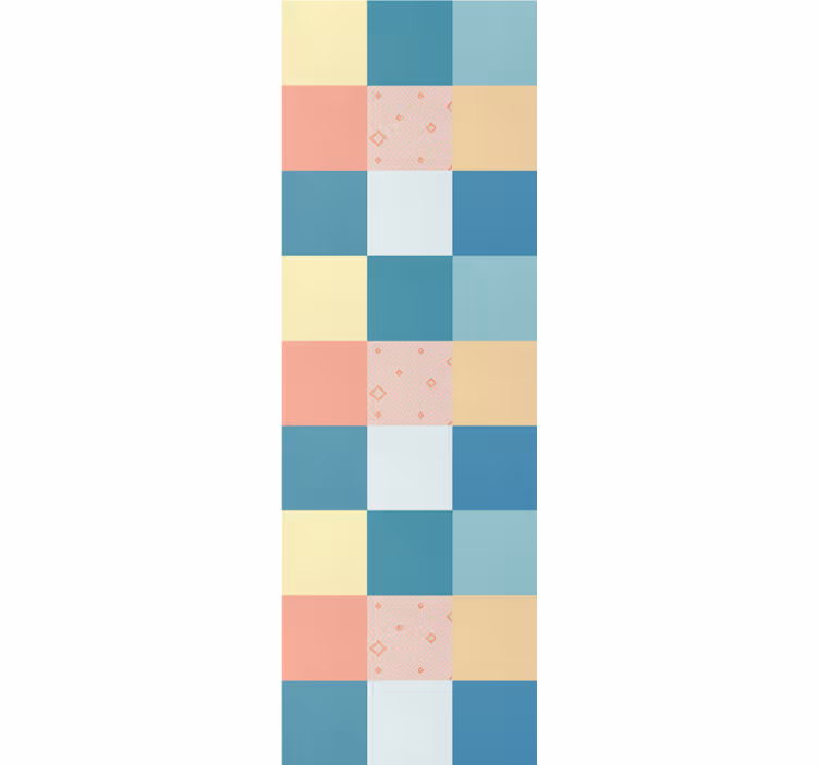 Vintage roller blind with colorful patchwork pattern - TenStickers