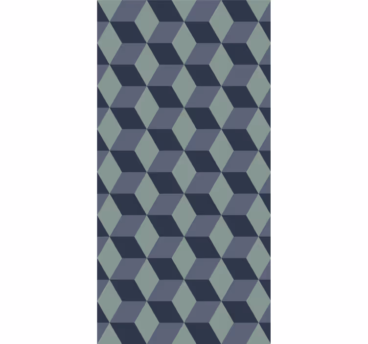 Vintage roller blind in retro blue cube pattern - TenStickers