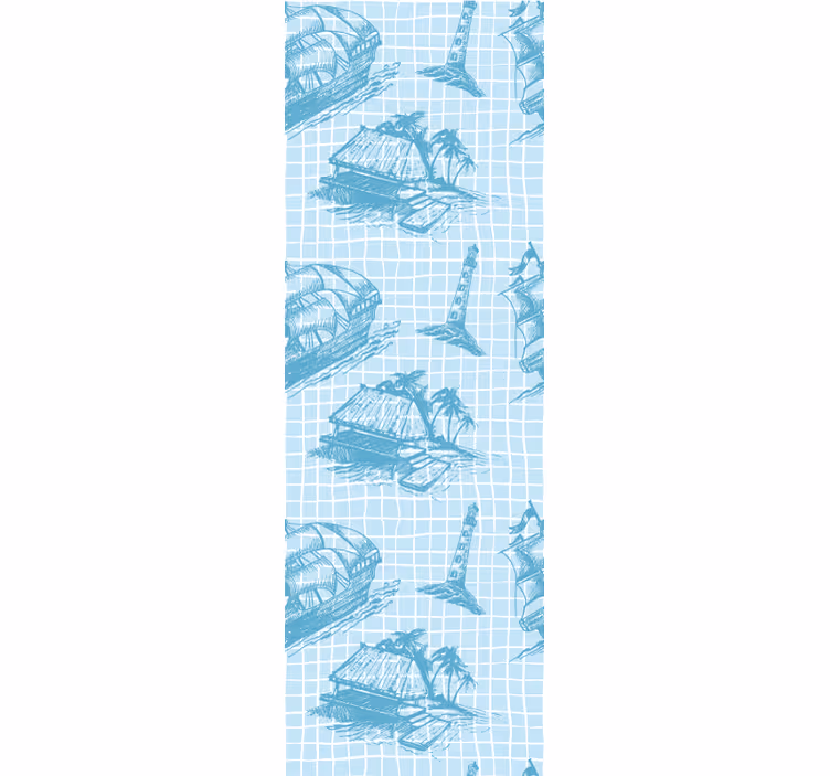 Vintage roller blind in westwind toile pattern - TenStickers