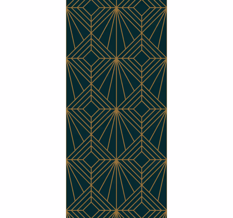 Vintage roller blind with turquoise diamond pattern - TenStickers