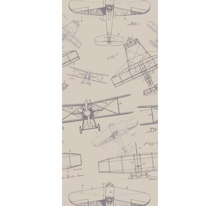Vintage roller blind with planes pattern - TenStickers