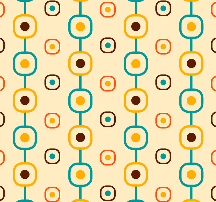 Vintage roller blind in 60s geometric style - TenStickers