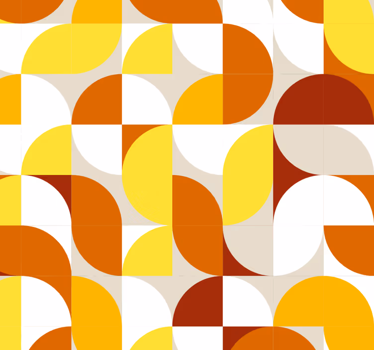 Vintage roller blind in retro orange and yellow - TenStickers