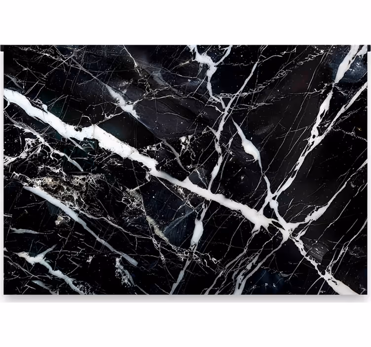 Black roller blind with white marble shades - TenStickers