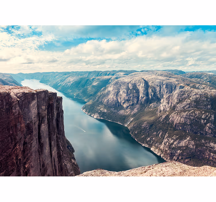 Living room roller blind norwegian fjords - TenStickers