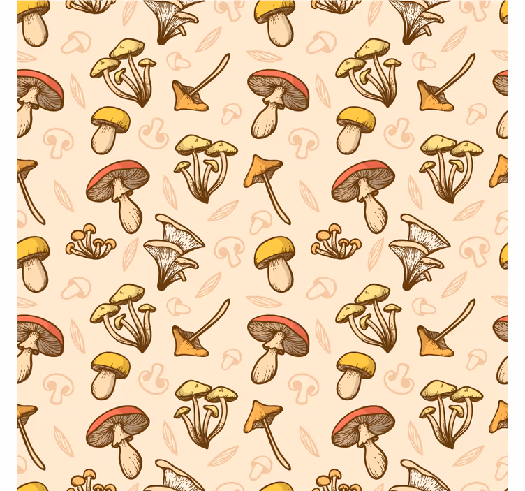 Living room roller blind with mushroom pattern - TenStickers