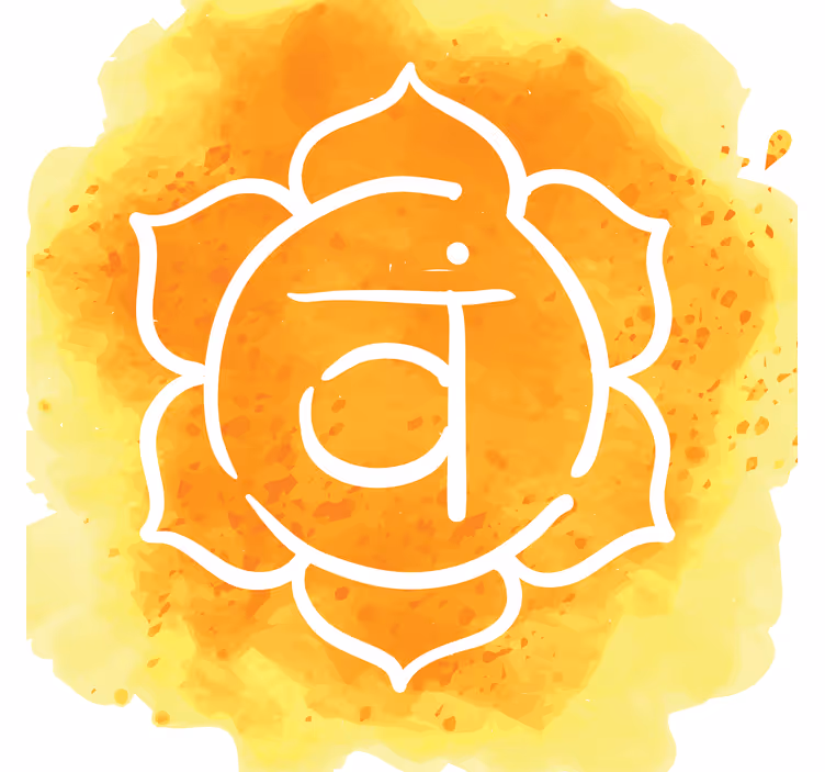 Living room roller blind with beautiful sacral chakra symbol - TenStickers