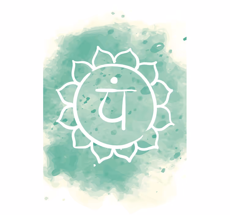 Living room roller blind with beautiful heart chakra symbol - TenStickers