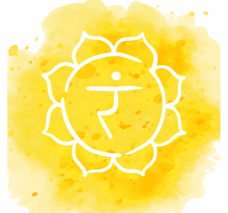 Living room roller blind solar plexus chakra design - TenStickers