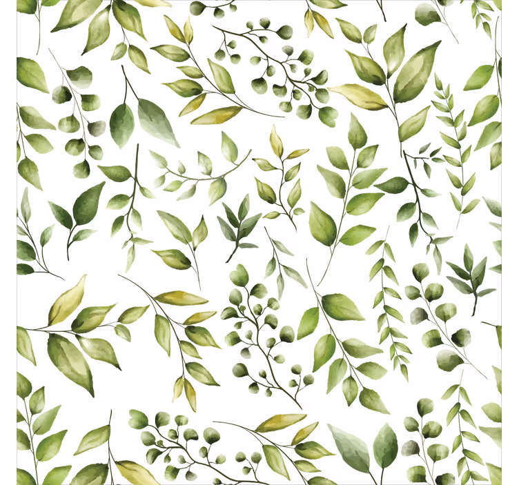 Living room roller blind watercolor eucalyptus leaves - TenStickers