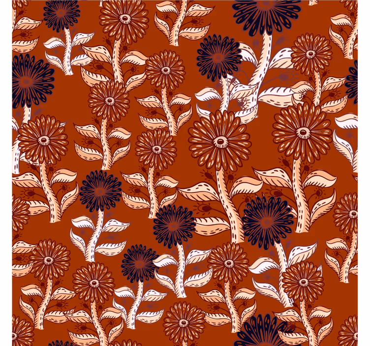 Living room roller blind african abstract sunflower design - TenStickers