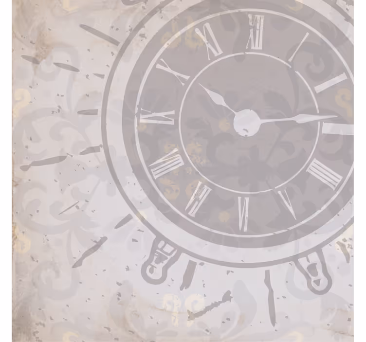 Living room roller blind white shabby chic clock - TenStickers