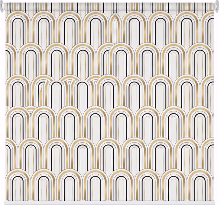Living room roller blind art deco geometric design - TenStickers