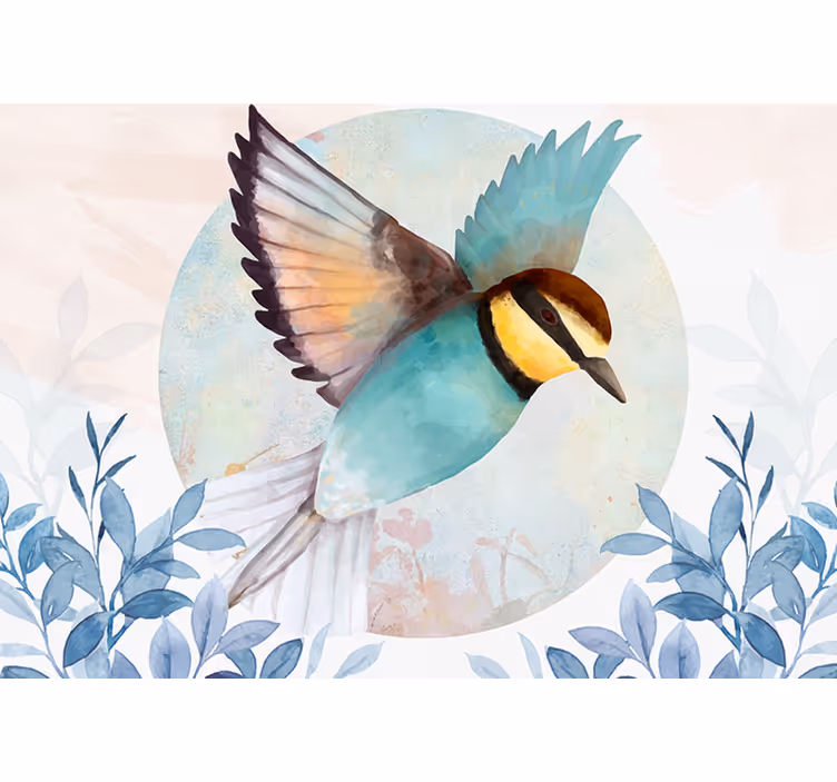 Living room roller blind with glamour bird design - TenStickers