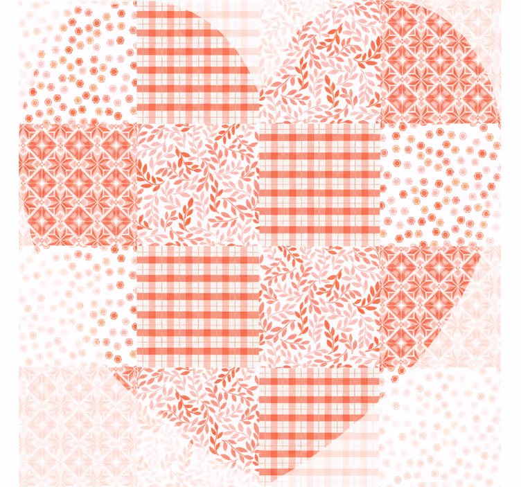 Living room roller blind with red and white heart design - TenStickers