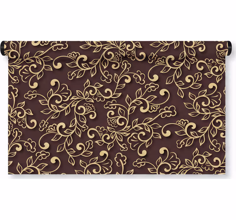 Living room roller blind in golden leaf design - TenStickers