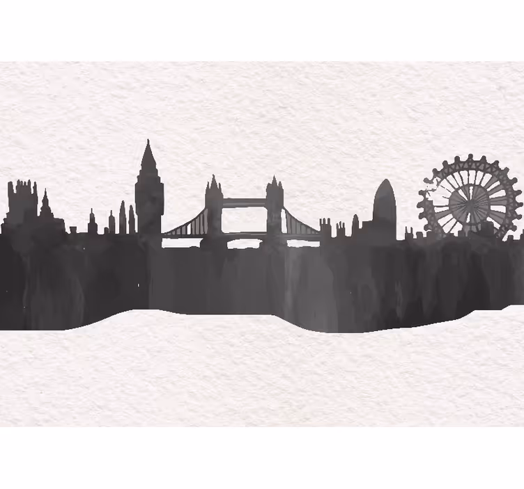 Living room roller blind oxford uk skyline black - TenStickers