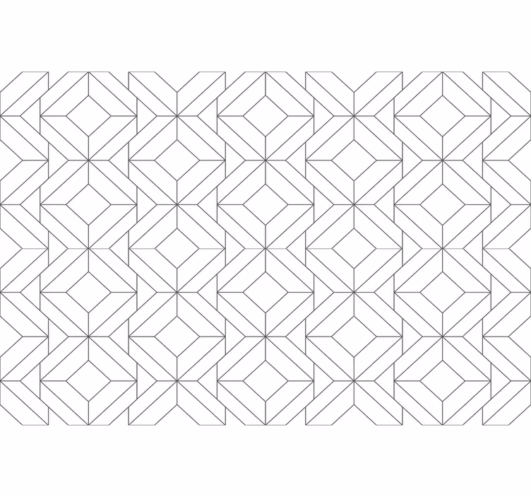 White roller blind with white japandi geometric design - TenStickers