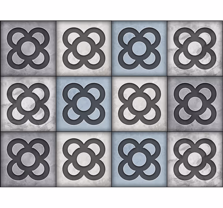 Bedroom roller blind barcelona street tile grey scale - TenStickers